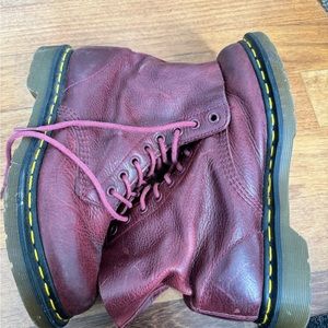 Burgundy Dr. Martins Size 7 all leather